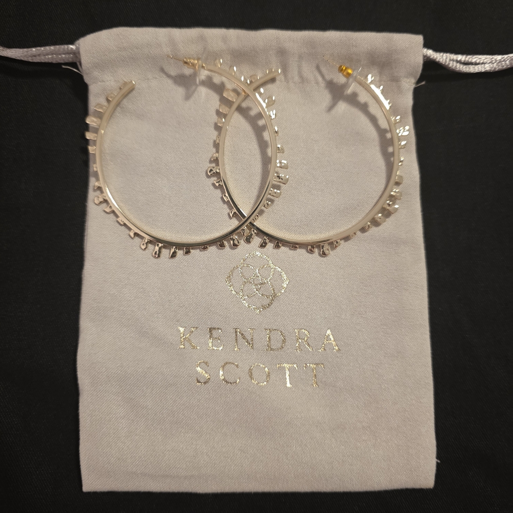 Kendra Scott Gold Textured Hoop Earrings